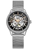 La montre homme en métal avec fond en verre offre une vision claire du mouvement. Le balancement régulier de la balance est agréable à tous les porteurs des montres