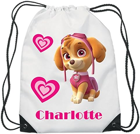 Paw Patrol Skye Drawstring Swimming, School, PE Bag For Girls Personalised