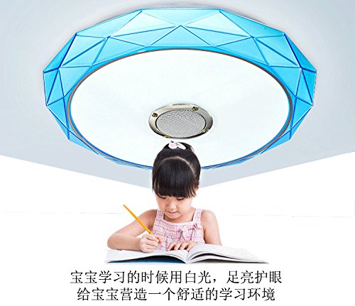 Preisvergleich Produktbild BRFVCS ceiling light Bluetooth Musik Deckenleuchte led licht Restaurant Schlafzimmer Wohnzimmer Studie Energiesparlampen Creative Brief über Auge, blau), 24 W, tri-color+RGB