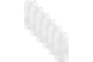 Sock Stack Kids Vests Boys Girls Cotton Vest Plain White Top Back to School Childrens Underwear, Pack of 6