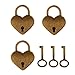 Imported Set of 3 Vintage Heart Shape Padlock with Keys Lock Set - Antique Brass M RS.415.00
