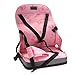 Portable Foldable Harness Baby Toddler Infant Dining Chair On the Go Booster Seat Bag Travel Storage highchair - Pink
