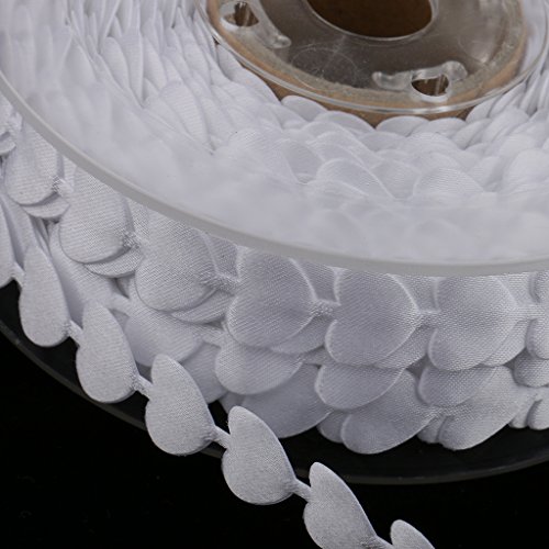 MagiDeal 20 Meter Herz geformte Spitzenband Geschenkband Dekoband Selbstklebend Lace Deko Hochzeit Weihnachten DIY Dekoration – Weiß, 20 Meters x 15mm - 3