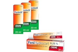 ‎FENISTIL Fenistil Tropfen (3 x 20 ml) + FeniHydrocort Creme 0,25% (20 g): Set zur Linderung bei Juckreiz, Nesselsucht, Insektenstichen, Schwellungen und Rötungen