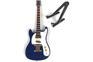 AOVOTO Mini chitarra elettrica modello Strumento Musicale Ornamento con cassa in pelle Decorazioni natalizie