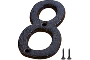 Zayookey Numero Civico Esterno Numeri di Porta in Ghisa Numero Indirizzo Metal House Numbers Porte, Pareti, Indirizzi di Casa (Numero 8)