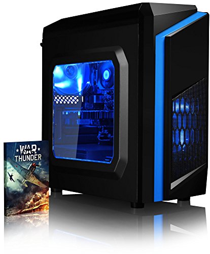 VIBOX Killstreak GS730-13 Gaming PC - 4,2GHz Intel i7 Quad Core CPU, GT 730 GPU, preiswerte, Familien, Desktop Gamer Computer mit Spielgutschein, Blau Innenbeleuchtung, lebenslange Garantie* (3,6GHz (4,2GHz Turbo) Superschneller Intel i7 7700 Kabylake Quad 4-Core Prozessor CPU, Nvidia GeForce GT 730 2GB Grafikkarte GPU, 16GB DDR4 2133MHz RAM, 1TB (1000GB) SATA III HDD 7200rpm Festplatte, 400W 85+ Netzteil, CIT F3 Blau Gaming Geh§use, Intel B250 LGA1151 Mainboard, Ohne Windows Betriebssystem)