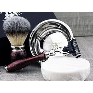 Haryali London Shaving Kit – 5 Pc Shaving Kit – 3 Edge Shaving Blade Shaving Razor - Synthetic Hair Shaving Brush… - Image 2
