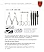 3 Swords - 5 Piece Manicure & Pedicure Case, made of high quality Croco Leather imitation, Color: red, Quality: Made in Solingen