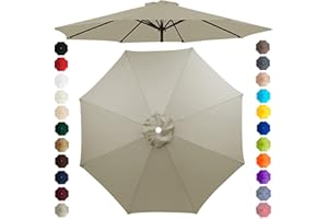 Chinimon Replacement Parasol Canopy 2m/2.5m/2.7m/3m/3.5m, 6/8 Arms Parasol Replacement Cover, Garden Parasol Replacement Canopy for Garden Umbrella Yard Beach