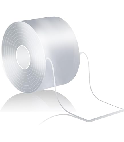 Taiyeestar 5 m dubbelzijdig plakband extra sterk transparant (40 mm breed), verwijderbaar niet-markerend, dubbelzijdig transparant nano-tape, voor tapijt, foto, muur, keuken, thuis, auto of outdoor, 5 m