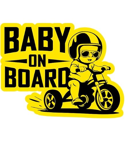 Autocollant Voiture 13cm X 13cm No Baby On Board Moto VAN Cartoon Anime - Imperméable Et Réfléchissant