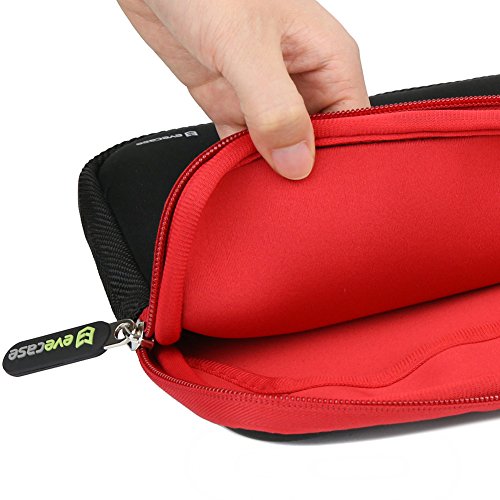 Tablet Schutzhülle, Evecase Universal 11.6 Zoll Neopren Tablet Case mit Vorderseitigem Zubehörfach für Tablets Lenovo Acer Asus iPad Samsung – Schwarz / Rot XL - 6