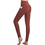 CAMBIVO Gym Leggings Women, Yoga Pants with Pockets, High Waist Tummy Control Sports Workout Running Tights