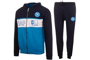 GENERIC Napoli Tuta Homewear Ufficiale con Zip e Cappuccio Blu/Royal Uomo S-XXL Ragazzo 8-14 anni