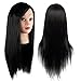 Hairdressing 50% Black Professional Real Hair 24 Inch,CoastaCloud Training Mannequin Head Hairdresser Human Hair with Clamp