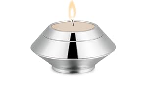 Minicremation Cremation Urn for Human Ashes Stainless Steel Candle Ash Holder Keepsake Urn for Ashes Candlestick Mini Funeral Urns for Pet Ashes (Silver)