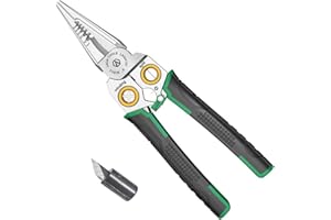 LAOA Strippeuse de fil avec fonction de mesure de l'électricité, piqûre de décapage de fil 7 en 1 pour les fils de coupe et de tirage, ciseaux de câble pour gratter et appuyer des fils (LA324107)