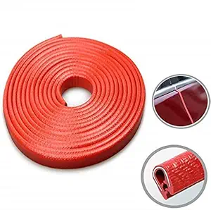Allure Auto Car Door Edge Guards U Shape Edge Trim Rubber Seal Protector Rubber Car Door Protector Car Protection Door Edge Anti-Collision Rubber Clips 5 Meter(Red) for Hyundai EON