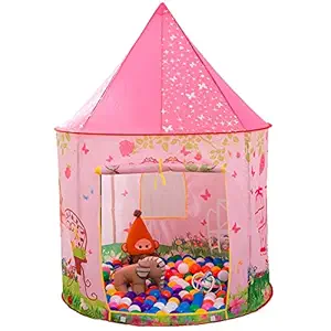 Toyshine Cool Camp Princess Castle Theme Tent House for Kids, Pink (Balls Not Included)