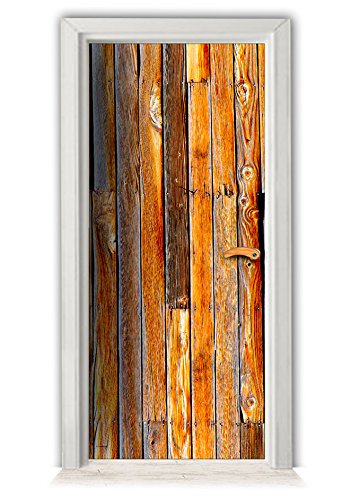 Preisvergleich Produktbild Bretterwand - Türaufkleber Möbelaufkleber Wandtattoo Kühlschrankaufkleber bekleben Fotomotivaufkleber