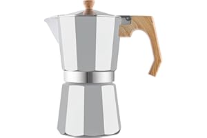 wedrink Moka Pot Coffee Makers 9 Cups,Aluminum Coffee Percolator pot Moca Pot 450ml,Espresso Maker Sliver