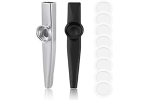 HABNI 2 Pezzi Cazu Kazoo De Metal Y Aluminio Con 8 Membranas, Instrumento Musical Profesional Para Niños Y Adultos, Acompaña Guitarra, Violín