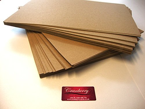 Recyceltem natur Kraft Karte A4, 280g/m² 100Blatt Pack von Cranberry Card Company
