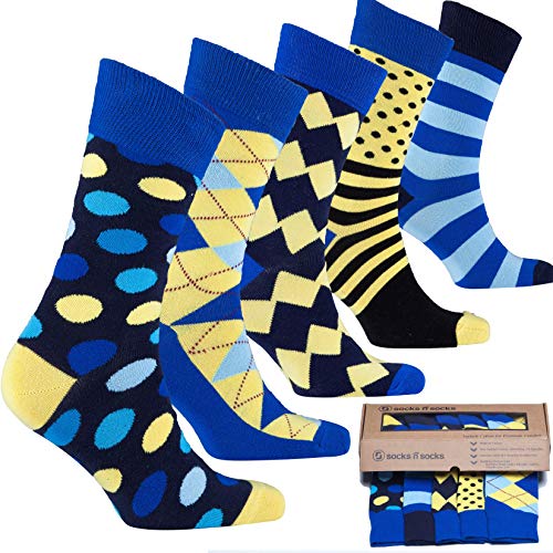 socks n socks Calcetines de algodón de colores para hombre - 5 pares Talle único Mix-11