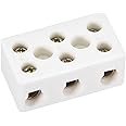 sourcing map 3 Way Ceramics Terminal Blocks High Temp Porcelain Ceramic Connectors for Electric Wire Cable