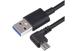 JZK Chargeur pour GPS TomTom compatible avec Go 40, 50, 60, 400, 500, 510, 520, 530, 600, 610, 620, 820 Live, 5000, 5100, 5200, 6000, câble micro USB coudé à 90°