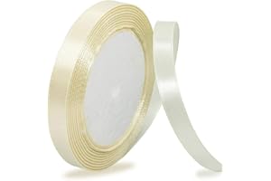 IMSOLDECOR Satinbands Creme 10mm Breit, 23 Meters Geschenkband Schleifenband für Geschenkverpackungen, DIY-Basteleien, Blumensträuße, Nähprojekte, Schleifenherstellung, Geburtstags- und Hochzeitsdekorationen