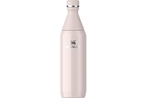 ‎STANLEY Stanley All Day Slim Trinkflasche Edelstahl 591 ml - Thermosflasche Kühlt 6 Stunden - 11 Stunden Eisgekühlt - BPA-Frei - Auslaufsichere Wasserflasche - Spülmaschinenfest - Rose Quartz