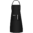 KHAOP Kitchen Apron Chefs Apron Bib Aprons with 2 Pockets Unisex Women Men Aprons BBQ & Catering Bibs Cooking Kitchen Chef Aprons for Home Kitchen, Restaurant Home and Garden Use