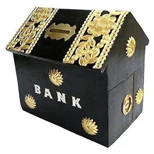 Indian Wood Crafts Wooden Money Bank Coin Saving Box Piggy Bank Gifts for Kids, Girls, Boys & Adults