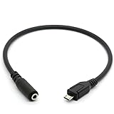 Micro USB Male to 3.5mm Female AUX Audio Cable Cord for Headset Adapter Active Clip Mic Microphone