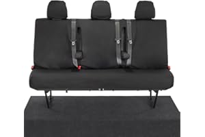 UK Custom Covers SC189B Tailored Heavy Duty Waterproof Rear Seat Covers Black - To Fit Renault Trafic Crew Cab 2014 Onwards