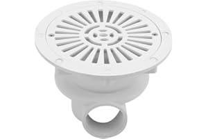 Heaveant Bodenablauf Pool, 2-Zoll-Schwimmbad Bodenablauf, Anti Blockierender Swimmingpool Hauptablauf, Wassereinlass Abfluss Zubehör für Unterirdische Poolteiche Aquarium (Weiß)