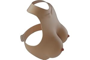 ZILASEGY Moules de seins plus grande taille, plaque de poitrine en silicone B-HCup Faux seins pour crossdresser, transgenre, Drag Queen, Cosplay (jaune, remplissage en silicone)