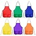 Price comparison product image Blulu 12 Pieces Children's Apron Painting Aprons with Pockets for Kids Painting and Baking, 6 Colors