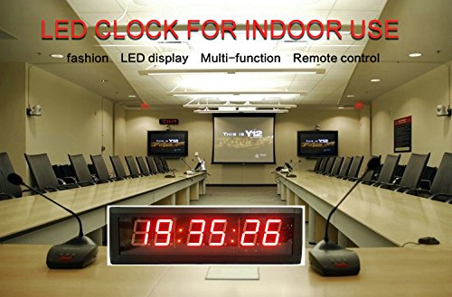 ganxin 5,8 cm Hohe 6 Ziffern LED Wanduhr, mit Countdown/Up Digital Timer, 12/24-Stunden Real Time Uhr, Stoppuhr von Fernbedienung - 7