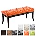 Produktbild CLP Sitzbank Ramses mit hochwertiger Polsterung und Kunstlederbezug I Holzbank mit Einer Sitzhöhe von: 46 cm I Größen erhältlich Orange, 100 x 40 x 45 cm