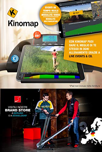 Sportstech F10 Cinta de Correr Plegable, Smartphone App Control; Sistema de Lubricación; Inclinación 18°; Pulsómetro de Pecho Incluido, Bluetooth, 1CV, 10Km/h. con 13 programas y Kinomap