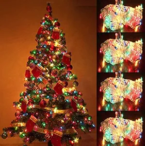 HomeDecor4u 6Feet Christmas Tree + 4 Multicolour String Lights + Christmas Tree Hang Decorations Ornaments Xmas Tree