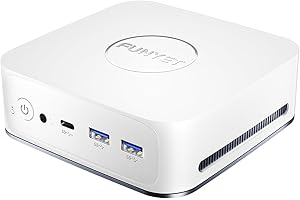 FUNYET Mini PC de Bureau avec Alder Lake 12e génération (jusqu'à 3,4 GHz), Windows 11 Pro, 16 Go de RAM DDR4, 512 Go de SSD, Prend en Charge Les écrans 4K(Blanc)