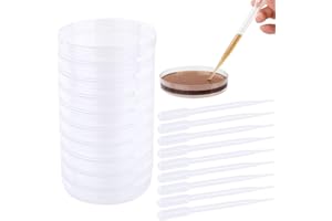 GOYADA 50 Stück Petrischale Kunststoff, Sterilen Petrischalen mit Deckel 90 mm Durchmesser x 16 mm – 100 Pipetten aus Kunststoff (3 ml)