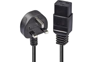 LINDY 2m UK 3 Pin Plug to IEC C19 Power Cable Black