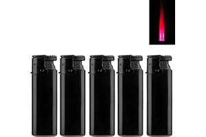 BULENTINI Turbo Sturmfeuerzeug Black ZS 1-10, ROTE Flamme Gas Jet Flame Lighter (5X Schwarz (5 Feuerzeuge))