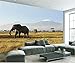 Produktbild Weaeo 3D Fototapete Benutzerdefinierte Wohnzimmer Wandbild Afrika Grünland Elefant Landschaft Bild Tv Hintergrund Wandbild Tapeten Für Wände 3 D-200X140-Cm
