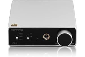 AOSHIDA Topping L30 II NFCA Headphone Amp Preamp, RCA to 6.35mm Headphone Amplifier, RCA Preoutput Preamplifier, Hi-Res Audio 3500mW×3500mW Earphone/Headphone Amplifier with 3 Gains Settings (Silver)